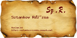 Sztankov Rózsa névjegykártya